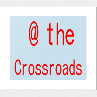 At the Crossroads illustration in Light Blue Background Posters and Art